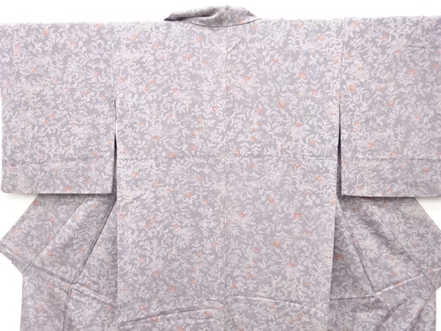  枝花に塔・蝶模様　小紋着物